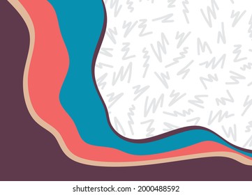 Simple background with waving lines and zigzag line pattern