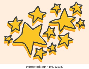Simple background with yellow star drawing illustration