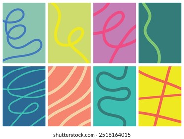 Simple backgrounds with lines, curves and bright colors