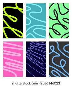 Simple backgrounds with lines, curves and bright colours
