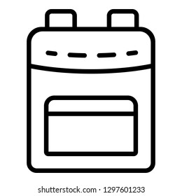 Simple backpack icon. Outline simple backpack vector icon for web design isolated on white background
