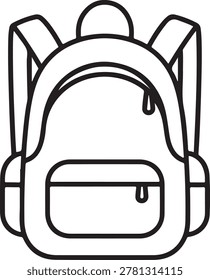 Simple backpack illustration with straps and main compartment
