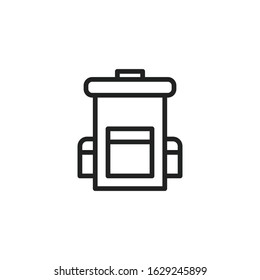 Simple backpack line icon. Stroke pictogram. Vector illustration isolated on a white background. Premium quality symbol. Vector sign for mobile app and web sites.