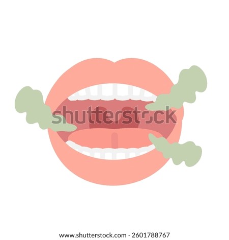 Simple bad breath illustration material