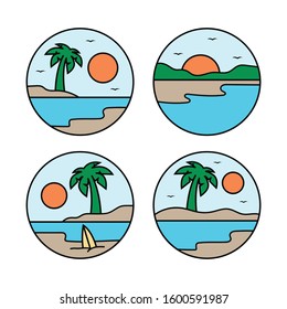 simple badge beach design illustration