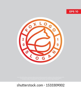 simple badge fox logo. modern emblem, template design