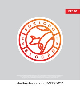 simple badge fox logo. modern emblem, template design