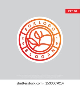 simple badge fox logo. modern emblem, template design