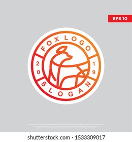 simple badge fox logo. modern emblem, template design