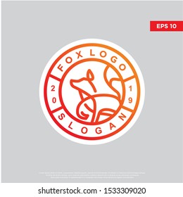 simple badge fox logo. modern emblem, template design