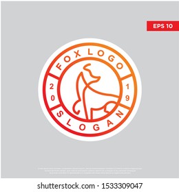 simple badge fox logo. modern emblem, template design