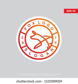 simple badge fox logo. modern emblem, template design