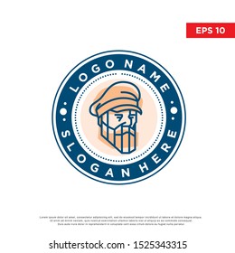 simple badge nautical logo. modern icon, template design