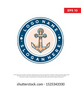 simple badge nautical logo. modern icon, template design