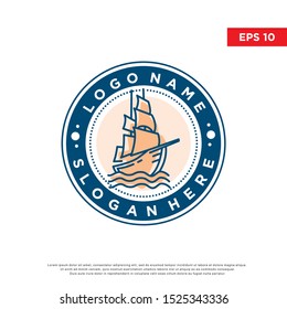 simple badge nautical logo. modern icon, template design