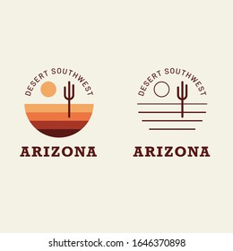 Simple Badge Vector Design Desert Southwest Arizona