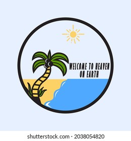 Simple badge vintage at beach.