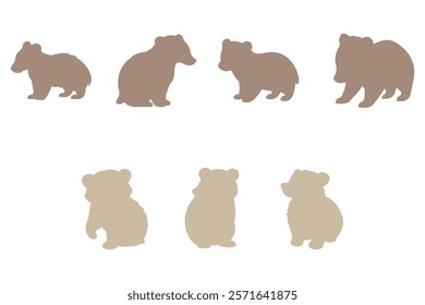 Simple Badger Illustration Design Set