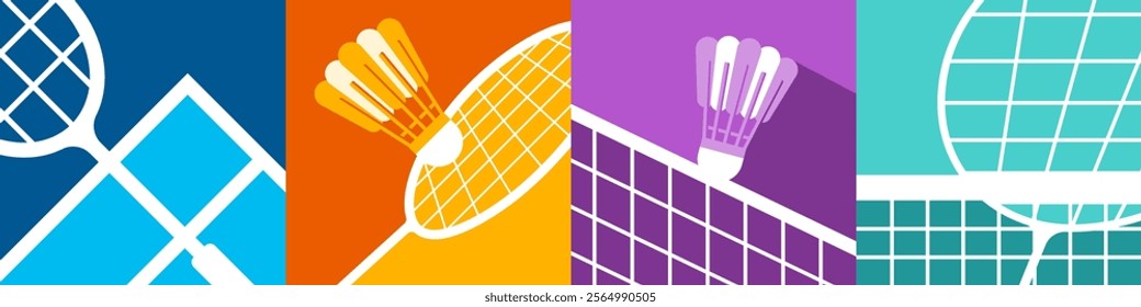 Simple badminton cover or poster templates for branding, advertising, identity, and other purposes.