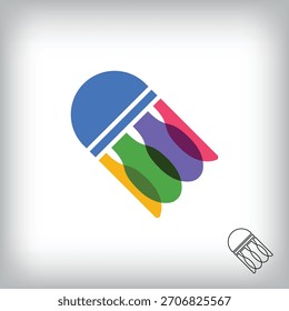 Diseño simple del logotipo del bádminton. Deportes creativos y diseño de eventos, identidad corporativa.