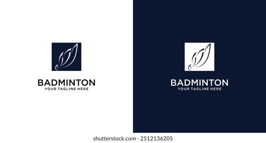 Einfaches Badminton Logo Design Premium Vektor