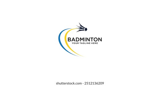 Simples badminton logotipo design vetor premium