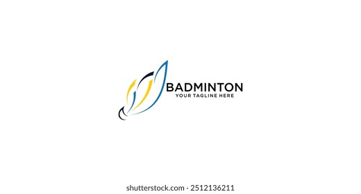 Simple badminton logo design premium vector