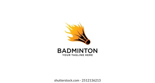 Simple badminton logo design premium vector