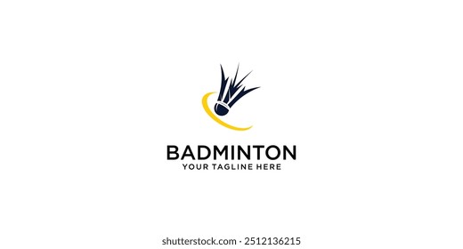 Vector premium de diseño de logotipo de bádminton simple