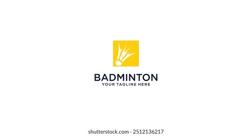 Vector premium de diseño de logotipo de bádminton simple