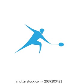 simple badminton logo template design