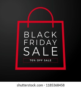 Simple bag black friday vector.