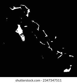 Simple Bahamas Map Isolated on Black Background, can be used for business designs, presentation designs or any suitable designs.