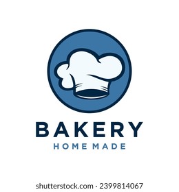 Simple Bakery Chef Hat Logo Design Bake and Cake Pastry Simple Homemade Badge Template vector illustration