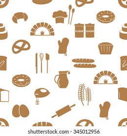 simple bakery items icons seamless pattern eps10