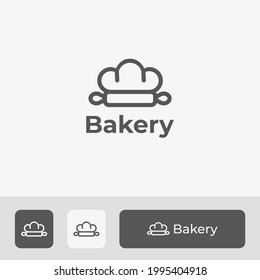 Simple Bakery Logo Template With Minimal Line Art Style Suitable for Food Business