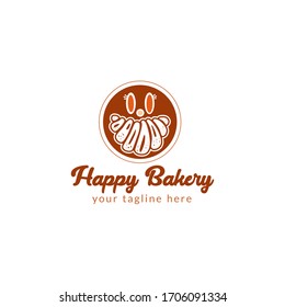Simple Bakery and Pastry Logo Template in croissant concept design for your shop, business, food, and many more