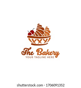 Simple Bakery and Pastry Logo Template in croissant concept design for your shop, business, food, and many more