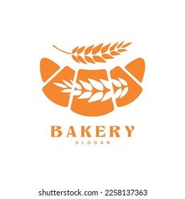 Panadería sencilla con diseño de logotipo de trigo para el diseño de cafés o restaurantes