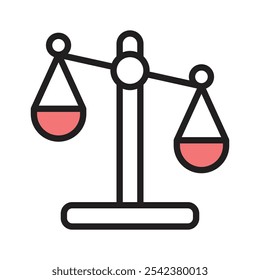 Ícone de equilíbrio simples representando igualdade, estabilidade e justiça