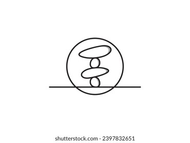 simple balancing stones logo design vector illustration