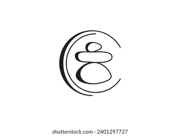 simple balancing stones logo design icon template
