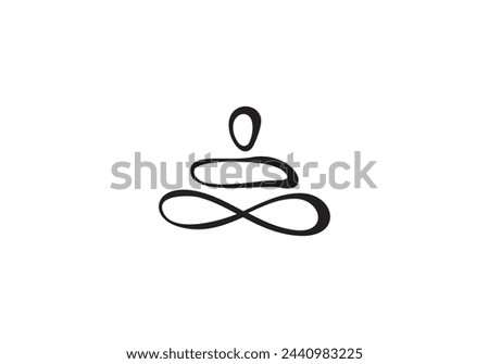 simple balancing stones logo icon design template