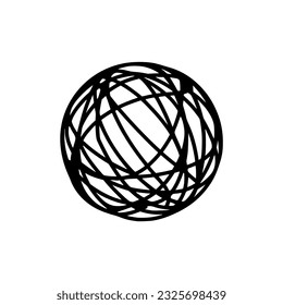 simple ball yarn line art logo vector illustration template design