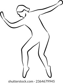 simple ballet line drawing vector
