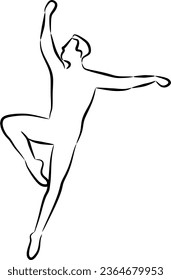 simple ballet line drawing vector