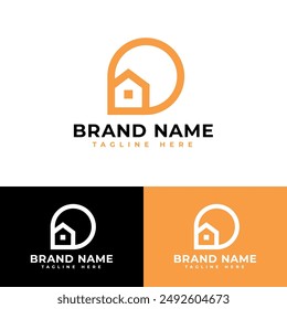 Simple balloon bubble house home logo symbol icon flat stock vector design