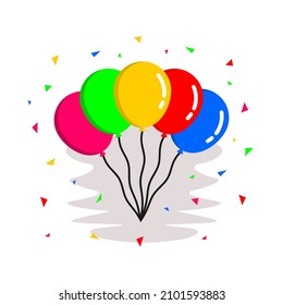 Simple Balloon Flat Design for Party Decoration or Banner