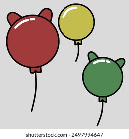 Estilo de dibujo gráfico de globo simple. Ilustración vectorial plana. 