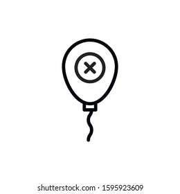 Simple balloon icon. Stroke pictogram. Vector illustration isolated on a white background. Premium quality symbol. Vector sign for mobile app and web sites.